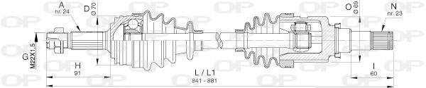 OPEN PARTS Приводной вал DRS6393.00